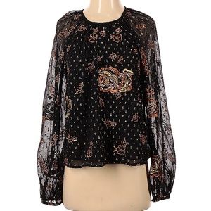 🌻Nwt Express black gold floral blouse